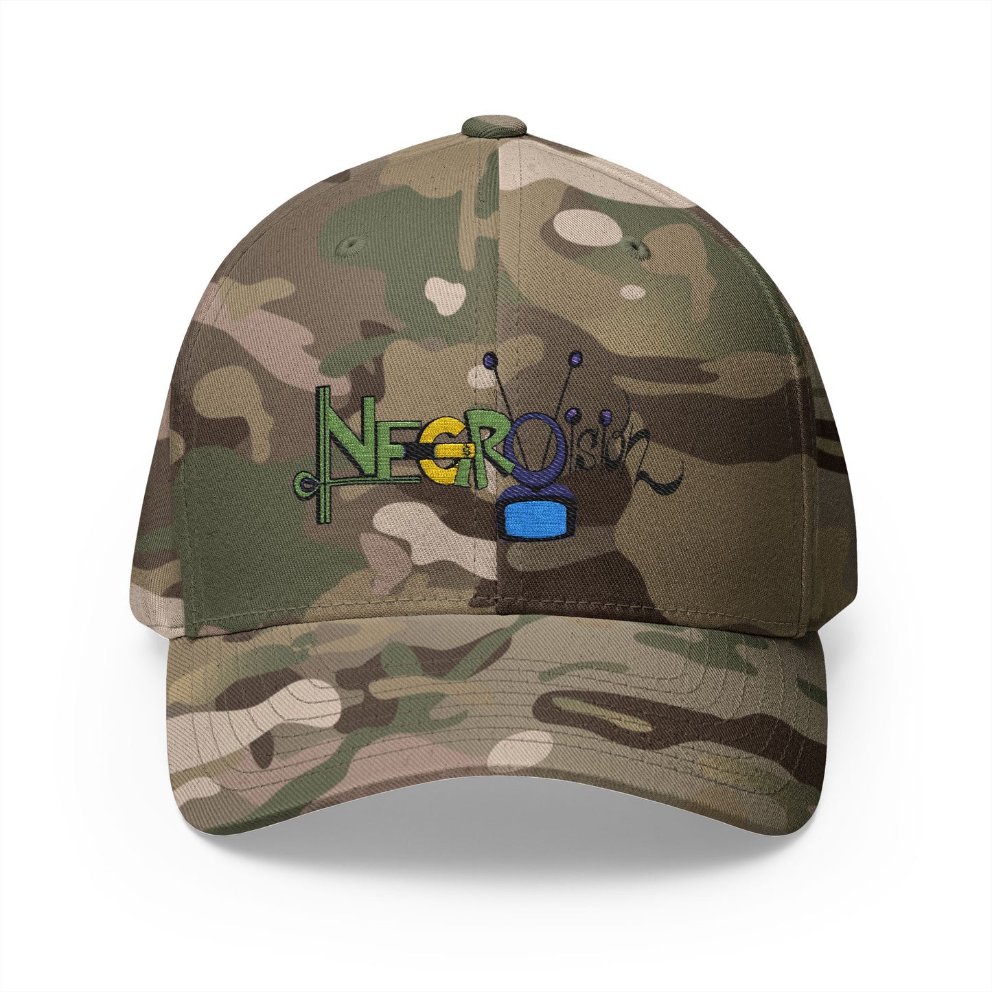 Embroidered Closed-Back Cap - Negro Vision Family Cartoon Series