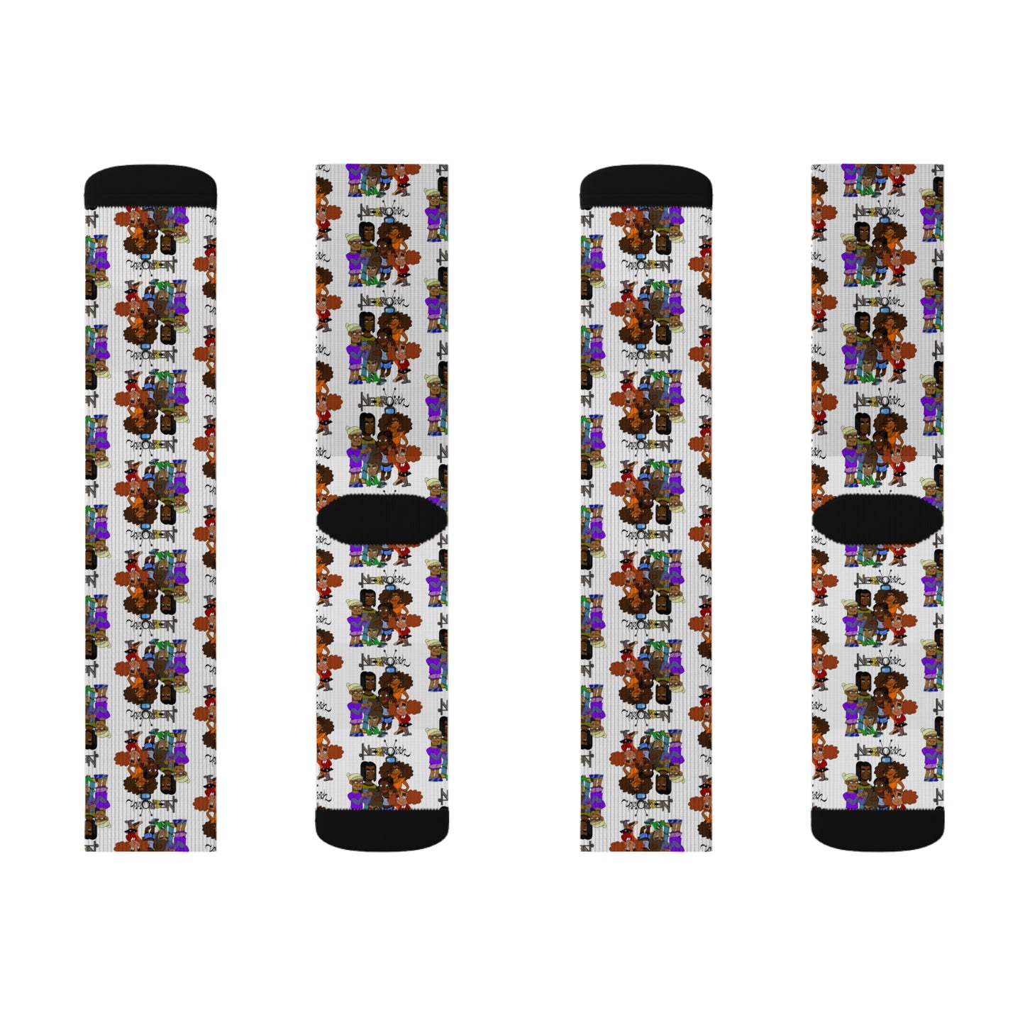 Socks - The DeNegro Family from Negro Vision Animation Series Sublimation Design