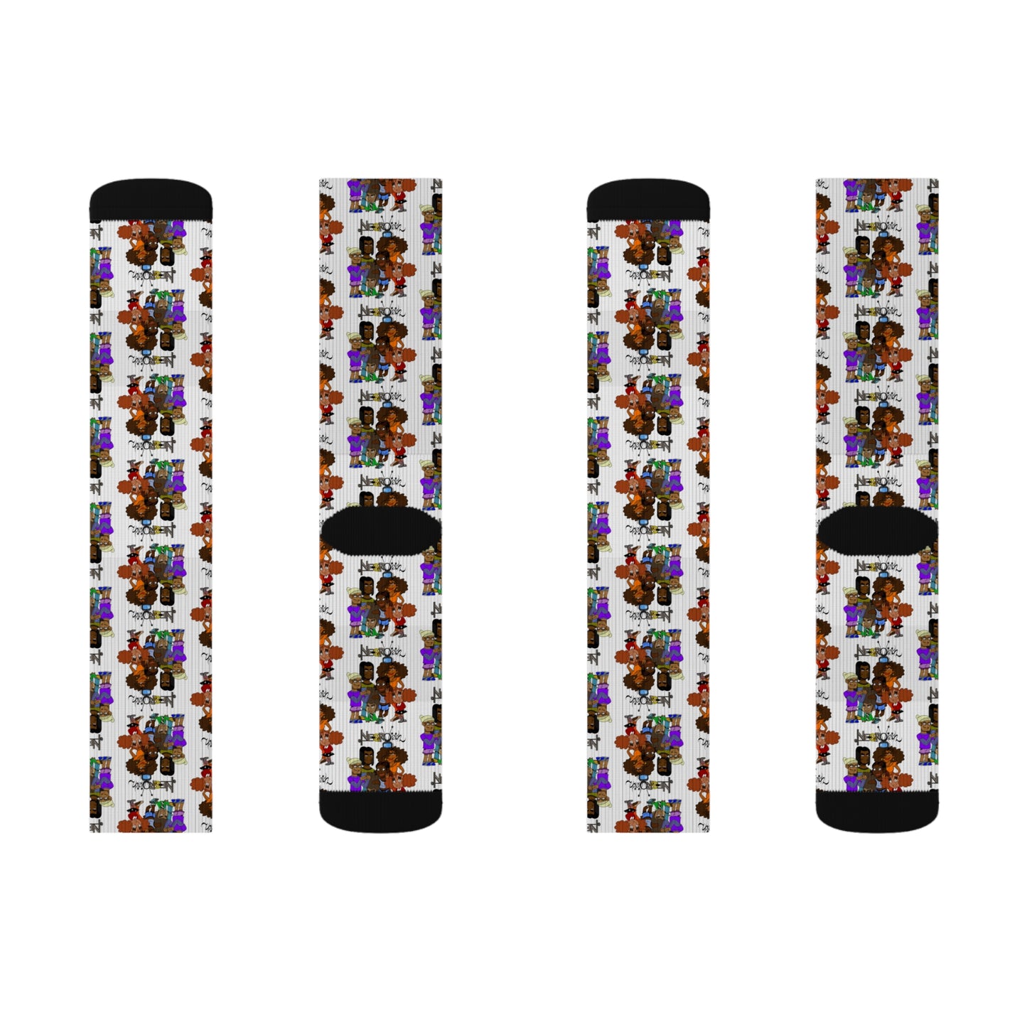 Socks - The DeNegro Family from Negro Vision Animation Series Sublimation Design
