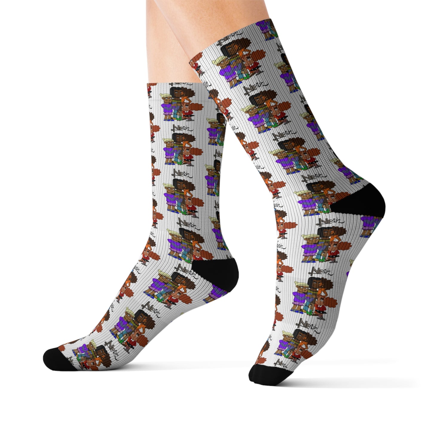 Socks - The DeNegro Family from Negro Vision Animation Series Sublimation Design
