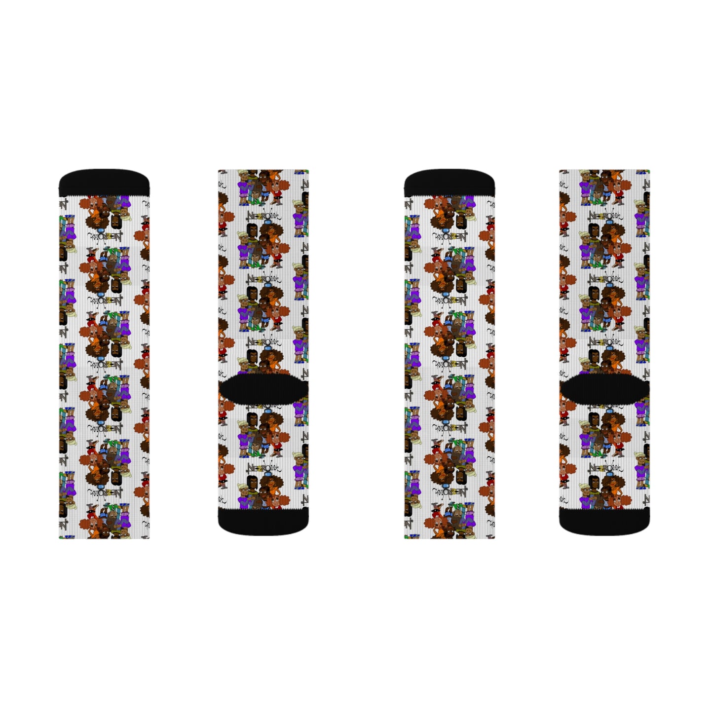Socks - The DeNegro Family from Negro Vision Animation Series Sublimation Design