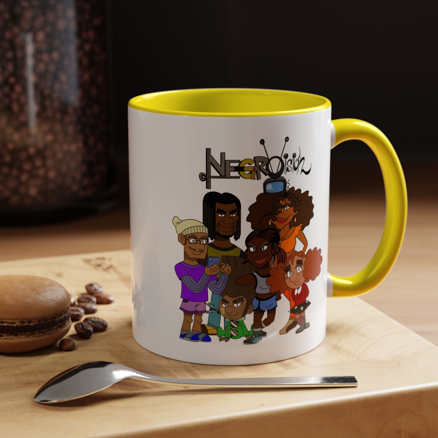 Vibrant Negro Vision Accent Coffee Mug | Fun Design for Gift, Home, Collectible, Modern Decor