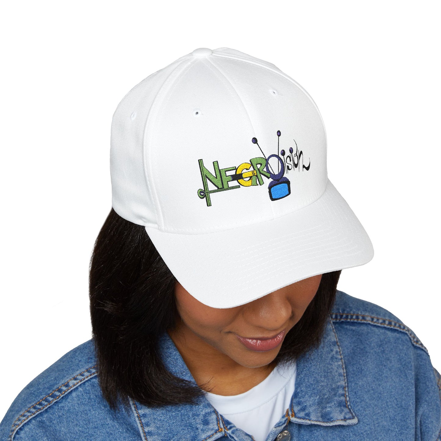 Embroidered Closed-Back Cap - Negro Vision Family Cartoon Series