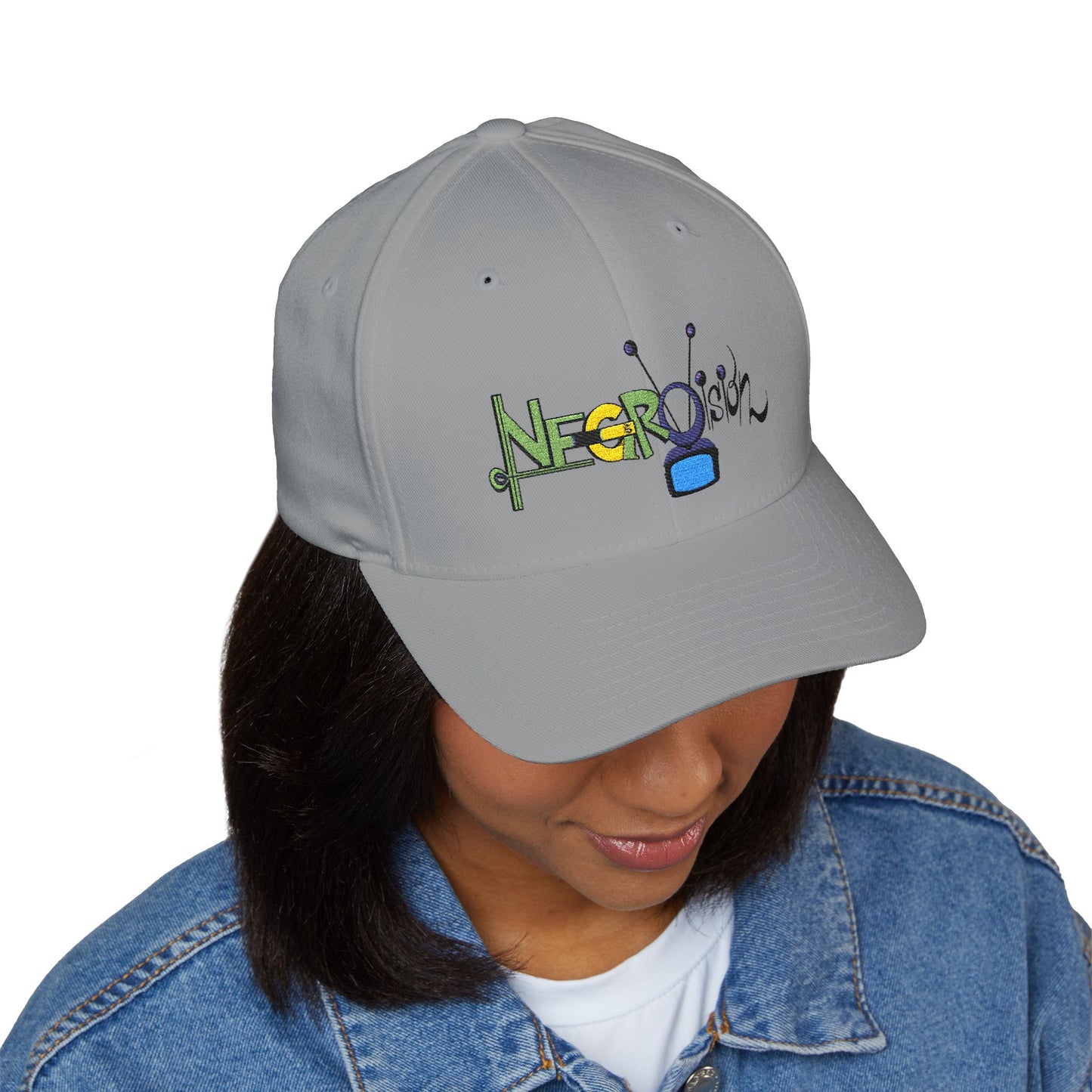 Embroidered Closed-Back Cap - Negro Vision Family Cartoon Series