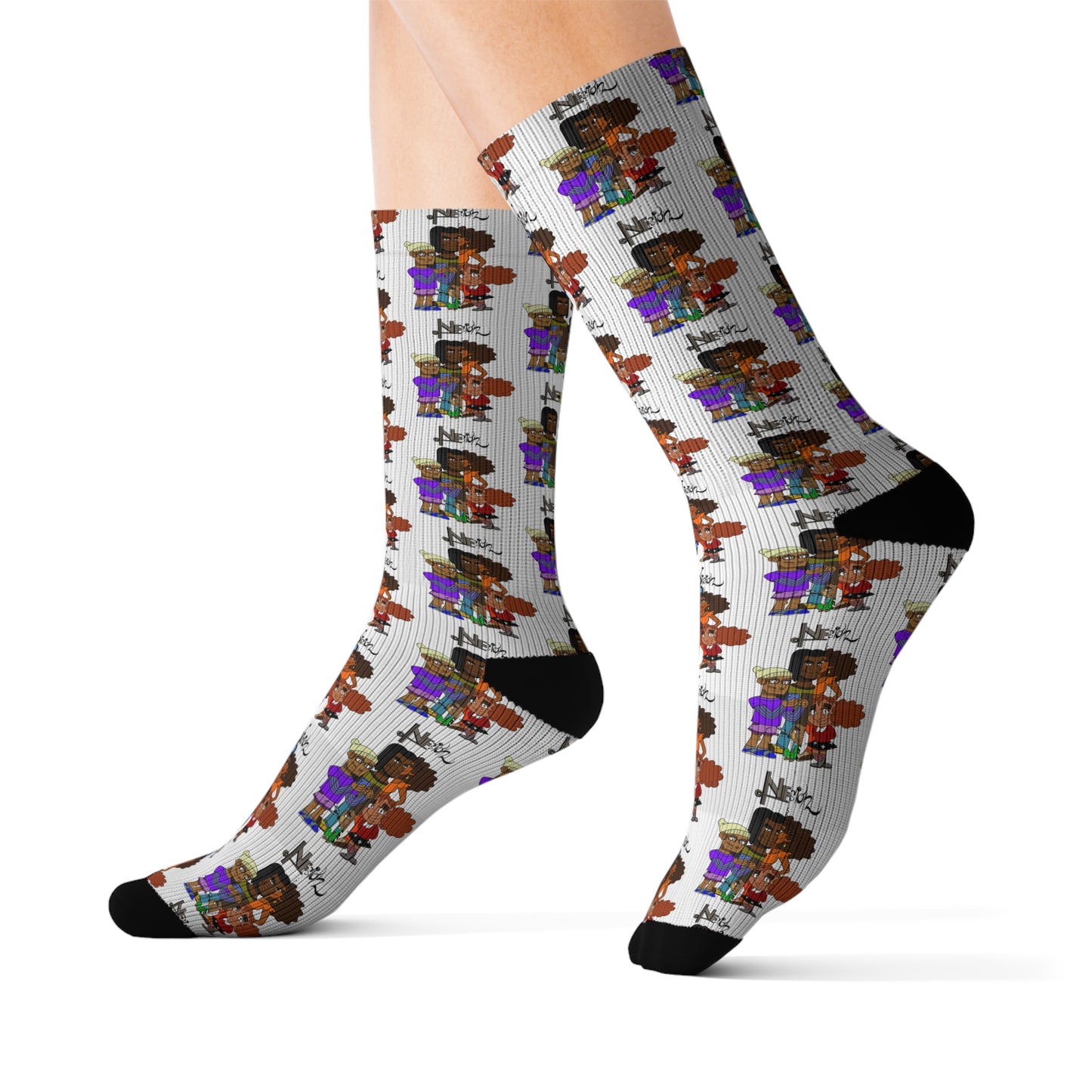 Socks - The DeNegro Family from Negro Vision Animation Series Sublimation Design