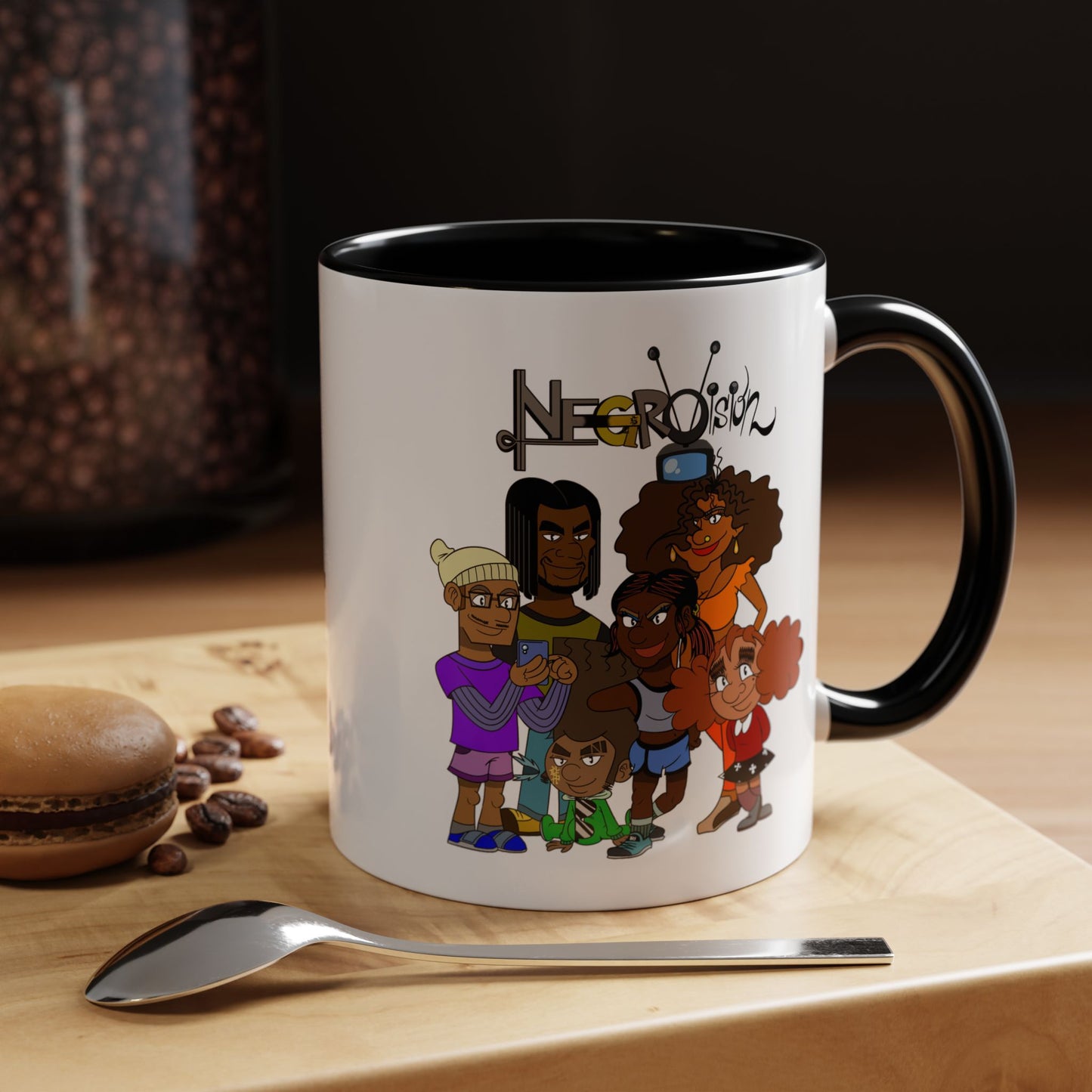 Vibrant Negro Vision Accent Coffee Mug | Fun Design for Gift, Home, Collectible, Modern Decor